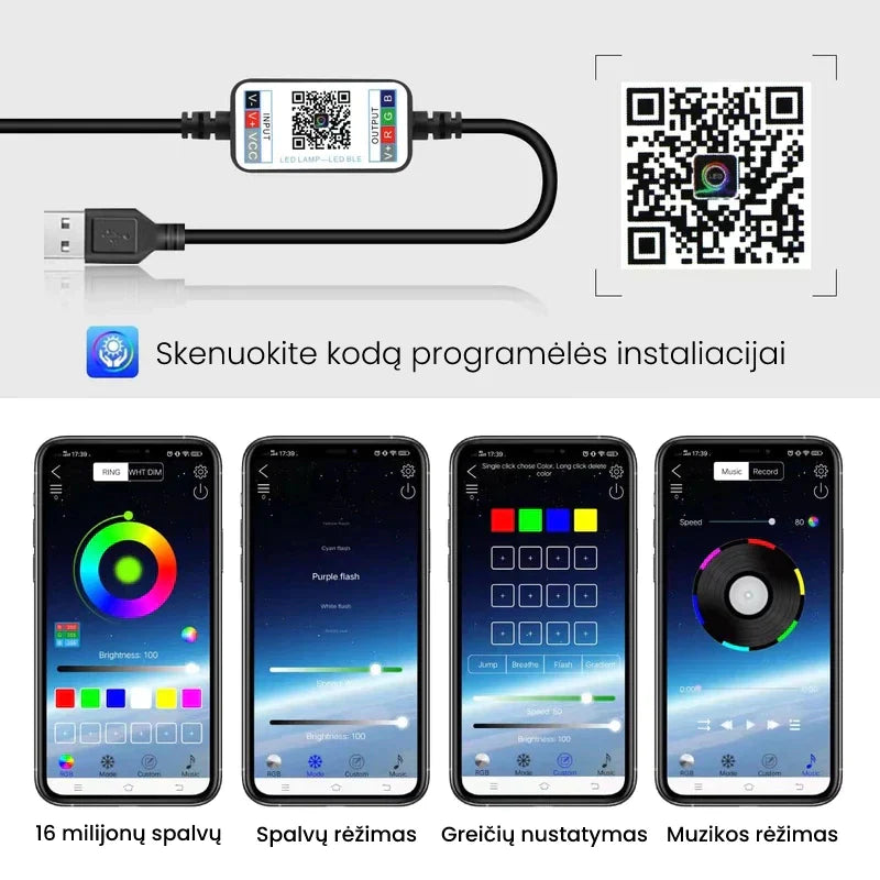 "SmartLED" Telefonu valdomos lemputės