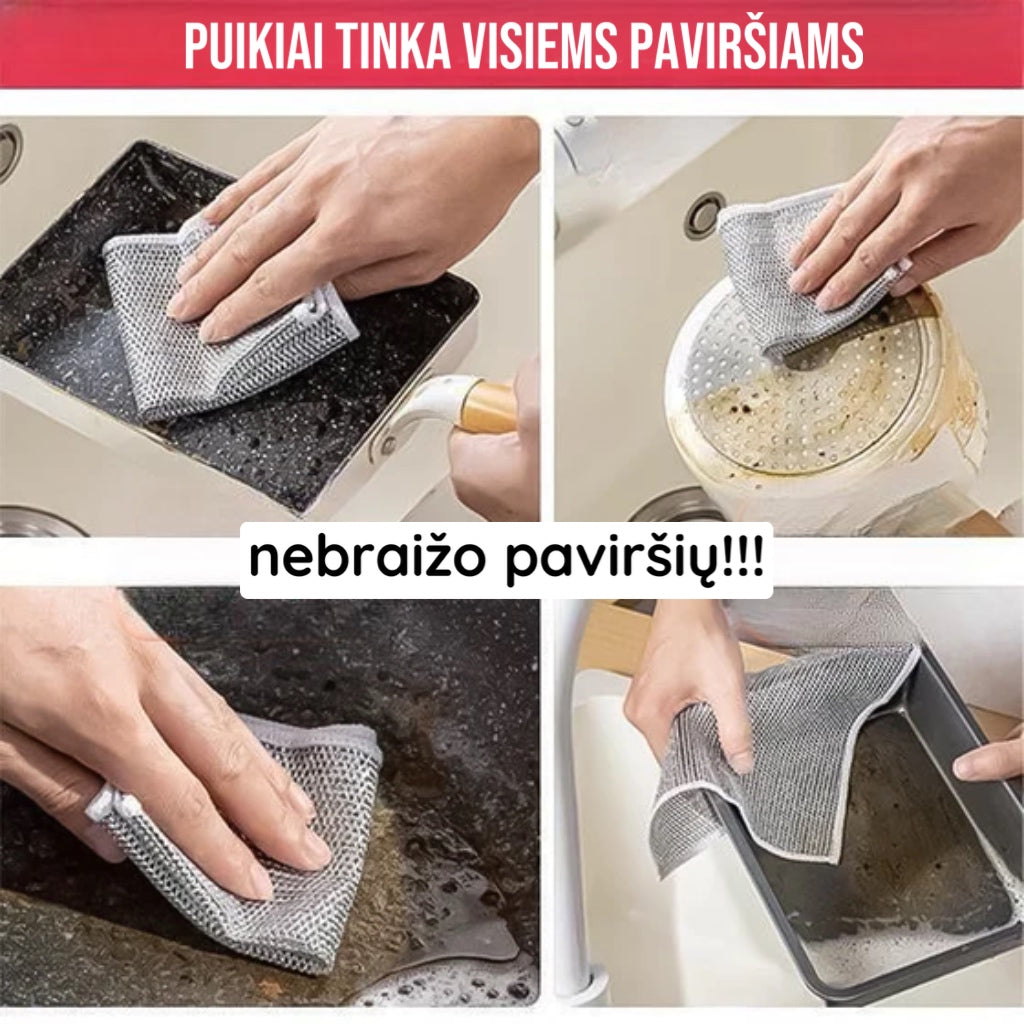 NanoClean™ - Daugkartinės universalios vielinės šluostės