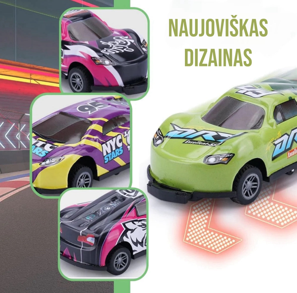 Mašinėlės vaikams "Stunt Toy Cars" (5 vnt. komplektas)