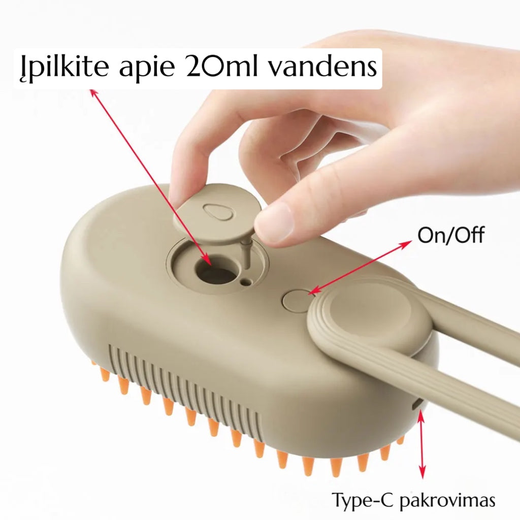 3 - viename augintinių šepetys vandens pagrindu