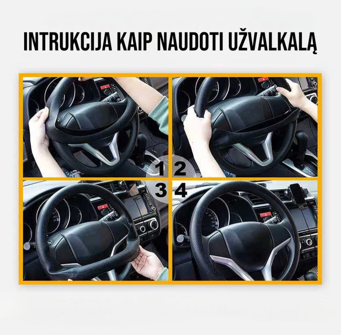 Silikoninis automobilio vairo užvalkalas