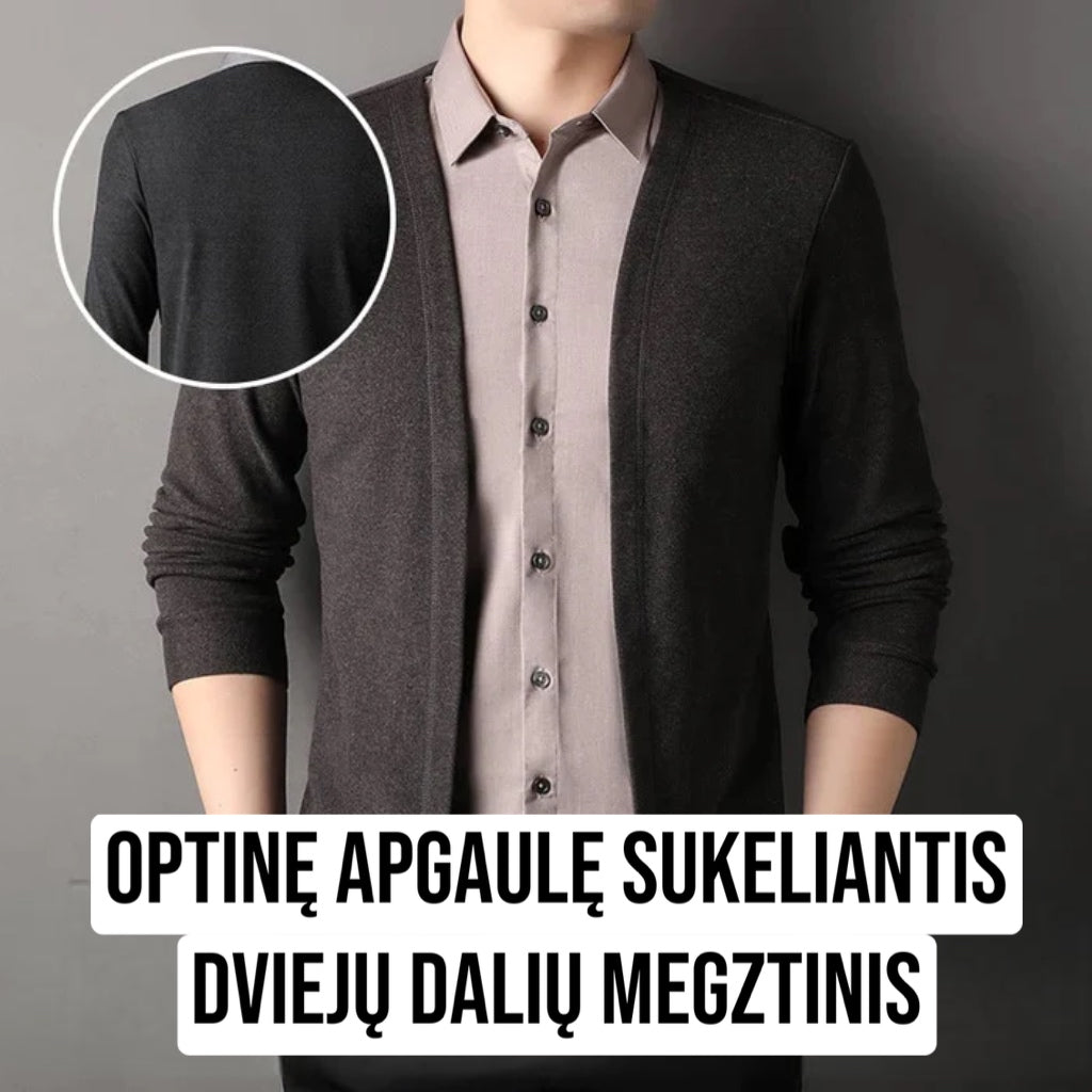 TRIKOTAŽINIS MEGZTINIS SU MARŠKINIŲ APYKAKLE