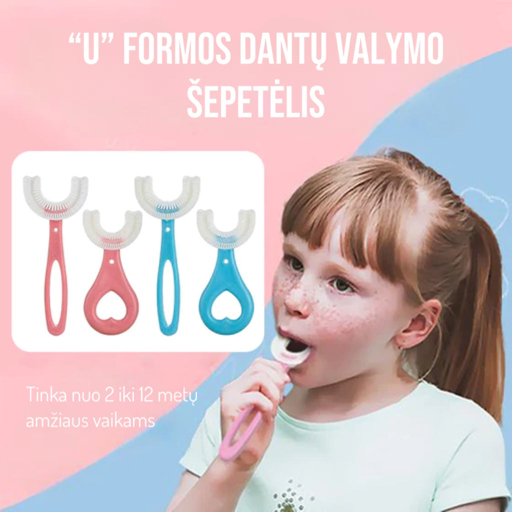 U formos dantų šepetėlis vaikams