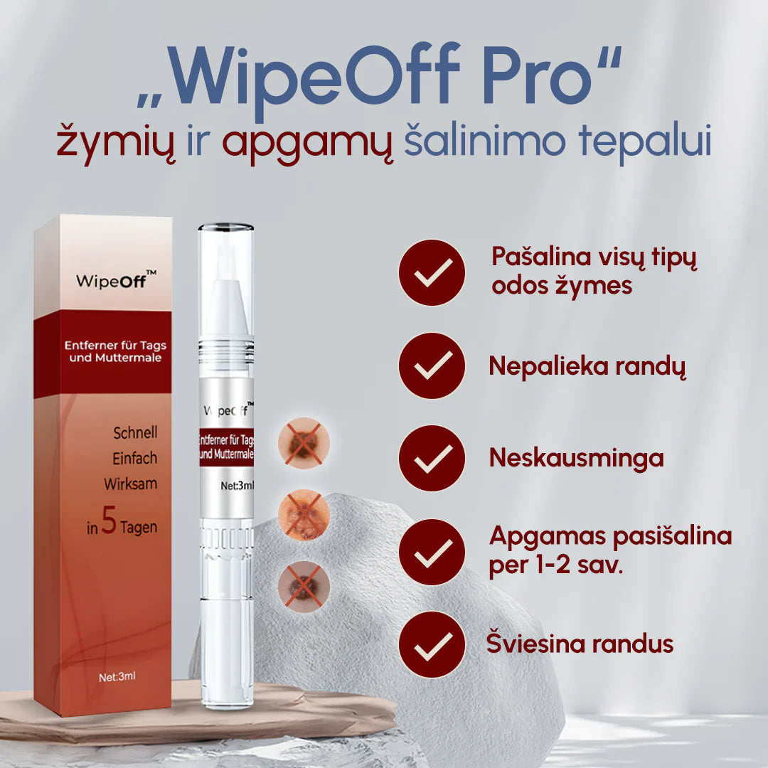 „WipeOff™ apgamų ir odos žymių šalinimo tepalas