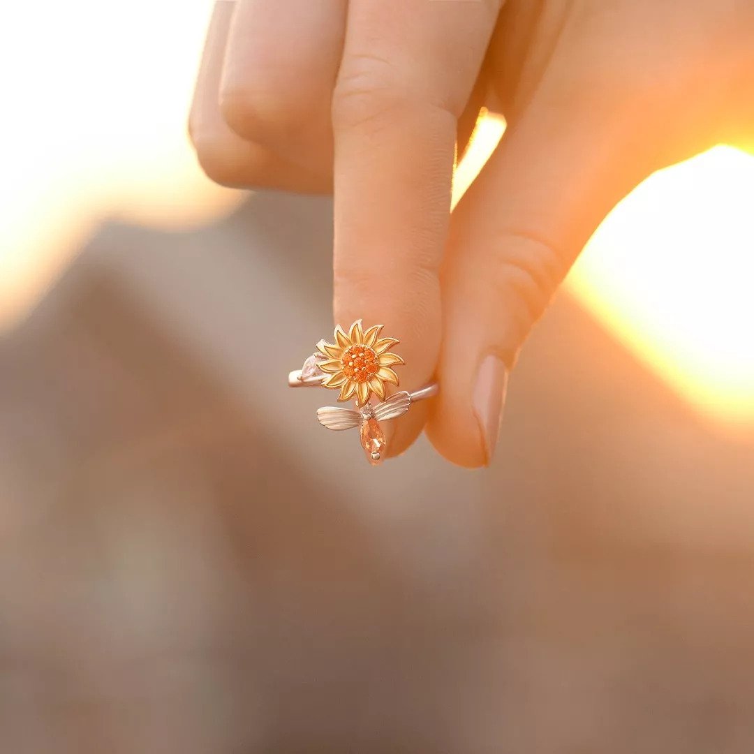 925 prabos sidabrinis saulėgrąžos žiedas 🌻